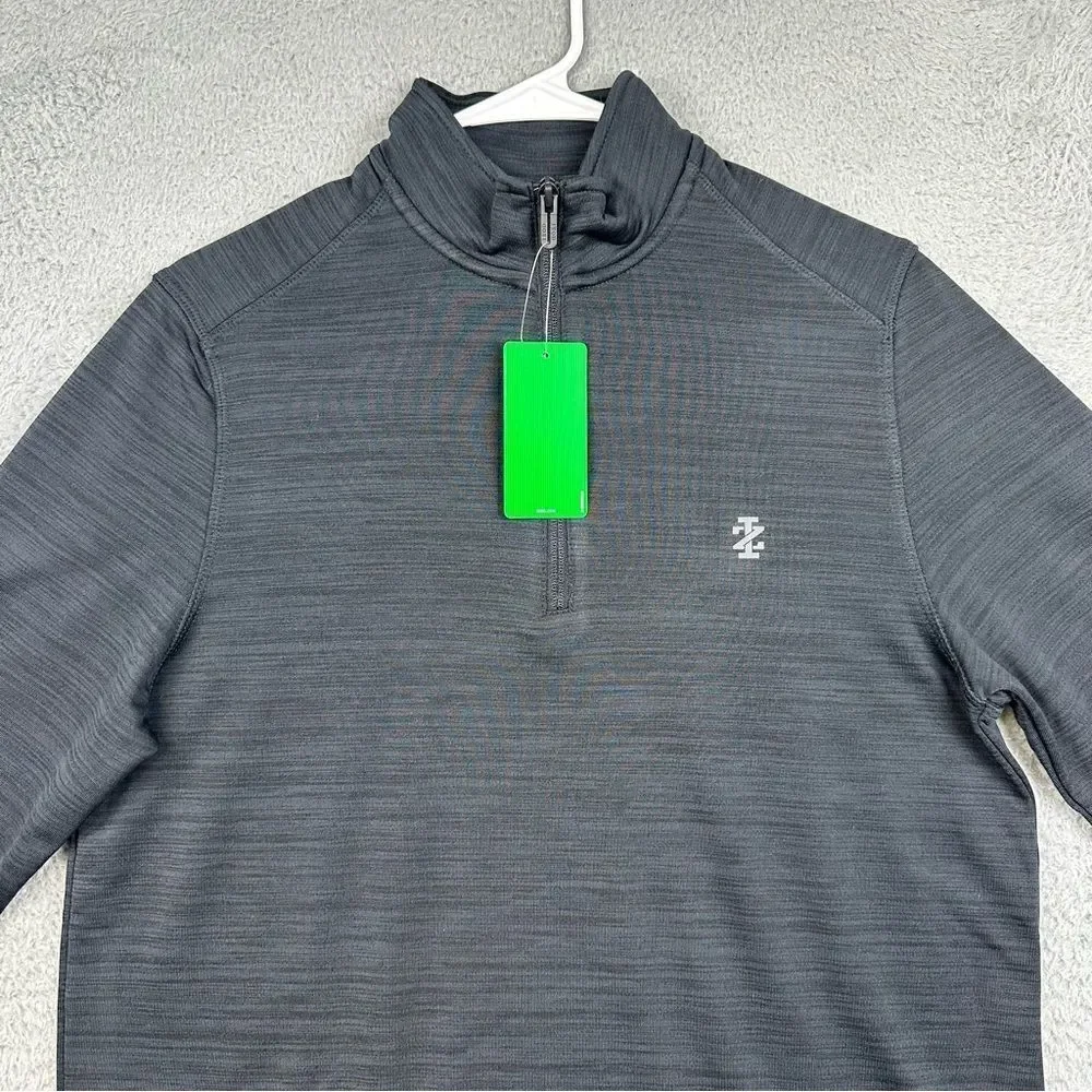 Izod Golf Pullover Mens Small Black Breathable UPF50 Water Resistant 1/4 Zip NEW